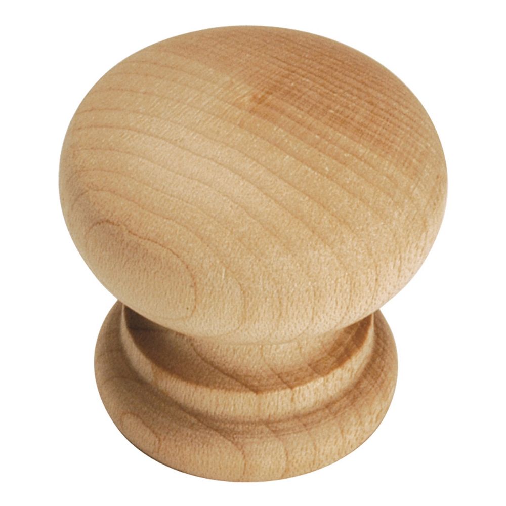 Hickory Hardware P684-UW Natural Woodcraft Collection Knob 1-1/4 Inch Diameter (2 Pack) Unfinished Wood Finish