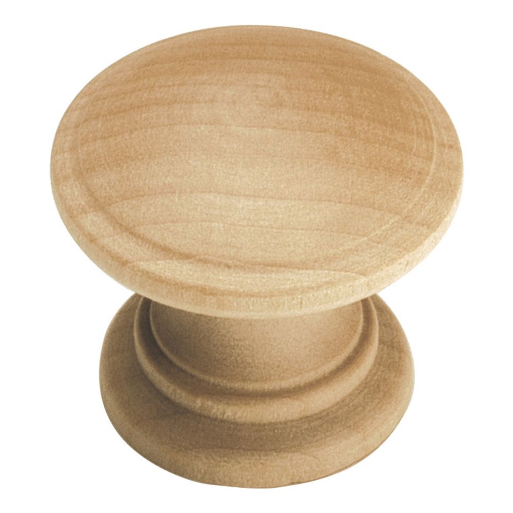 Hickory Hardware P685-UW Natural Woodcraft Collection Knob 1-1/4 Inch Diameter (2 Pack) Unfinished Wood Finish