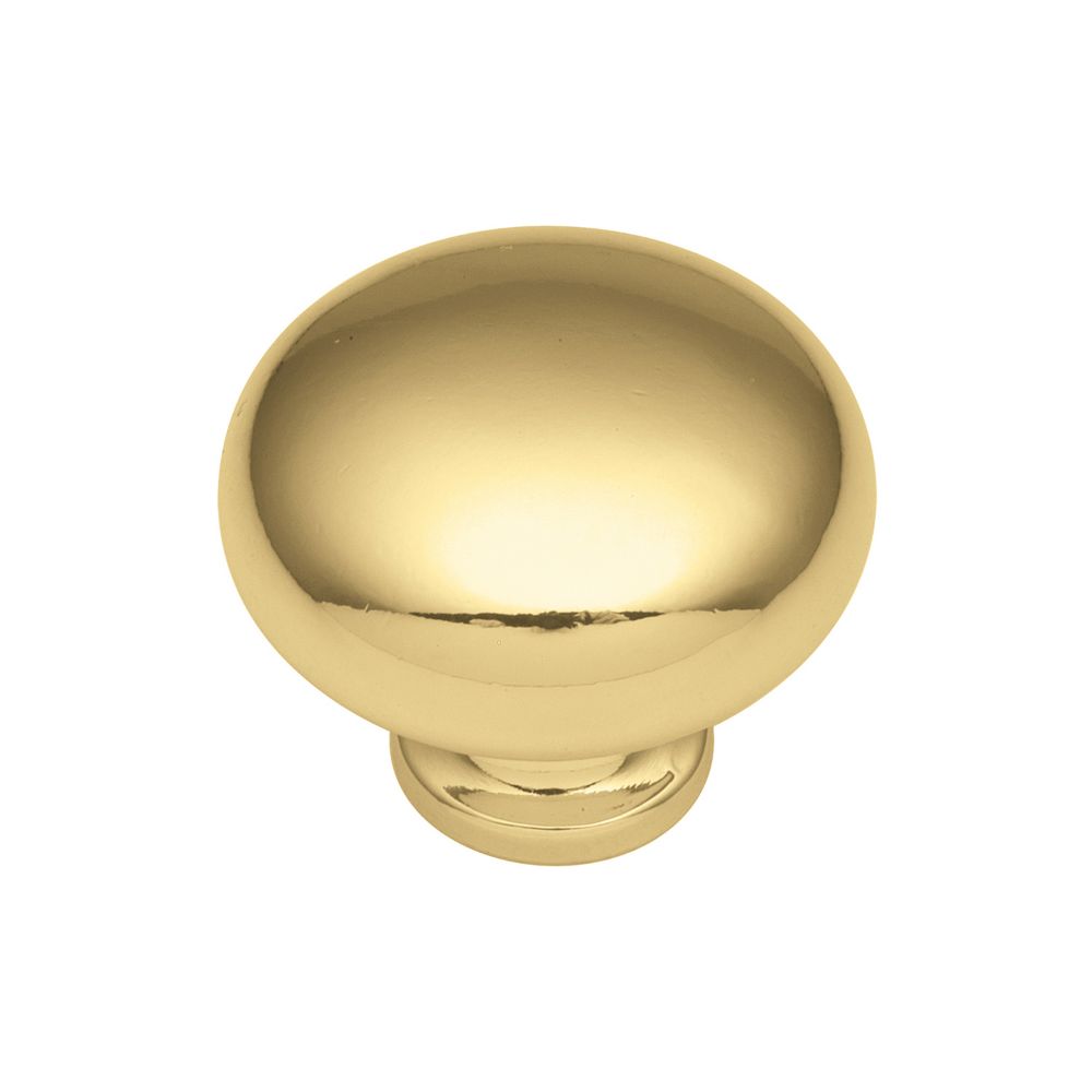 Hickory Hardware P771-3 Williamsburg Collection Knob 1-1/4 Inch Diameter Polished Brass Finish