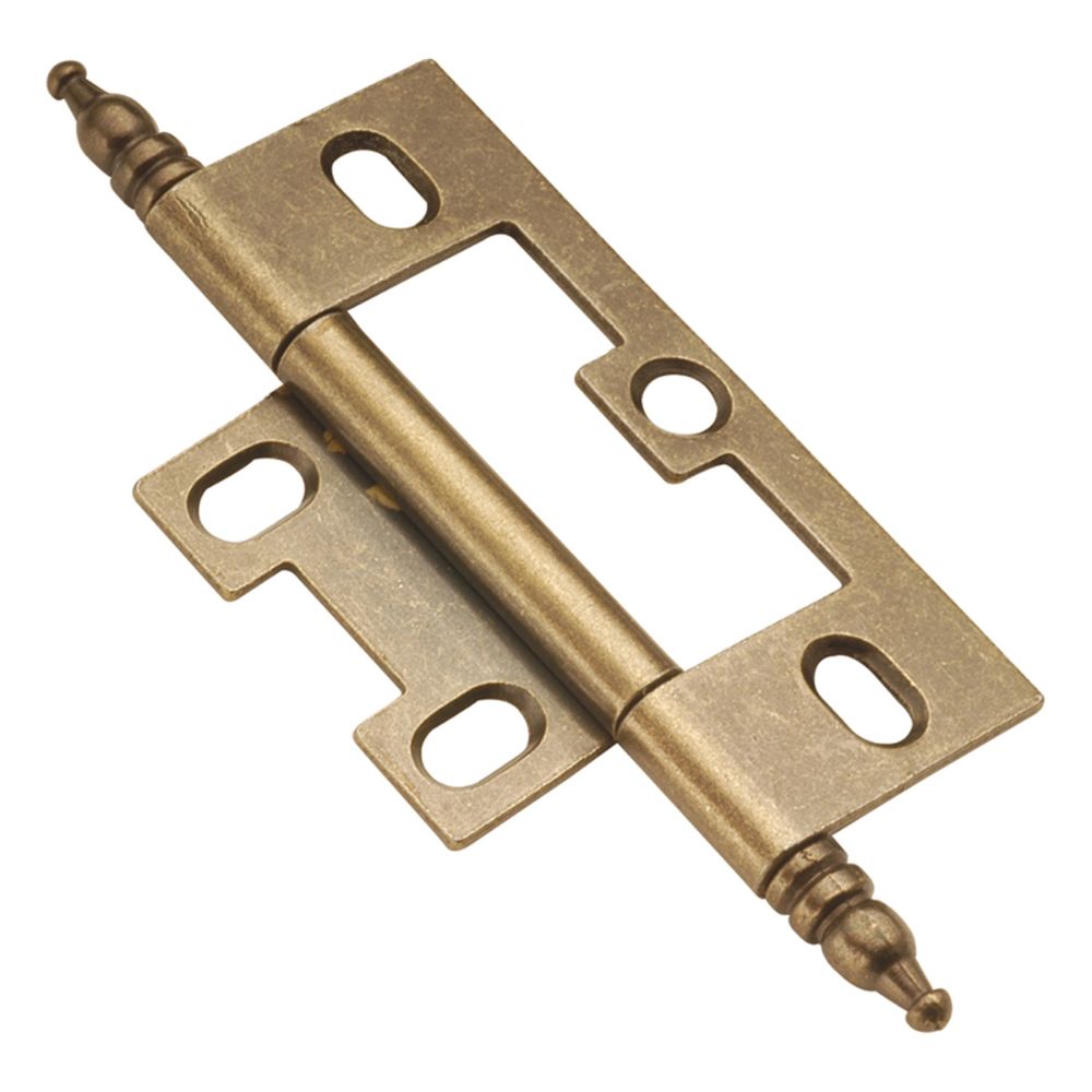 Hickory Hardware P8293-AB Self Mortise Collection Hinge Self Mortise (2 Pack) Antique Brass Finish