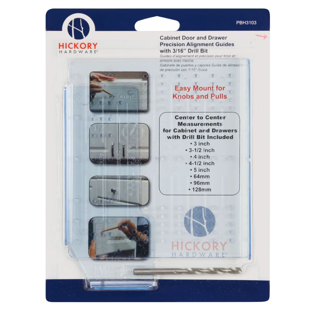 Hickory Hardware PBH3103 Mounting Templates Collection Cabinets/Drawers/Mounting Kit Clear Blue Finish