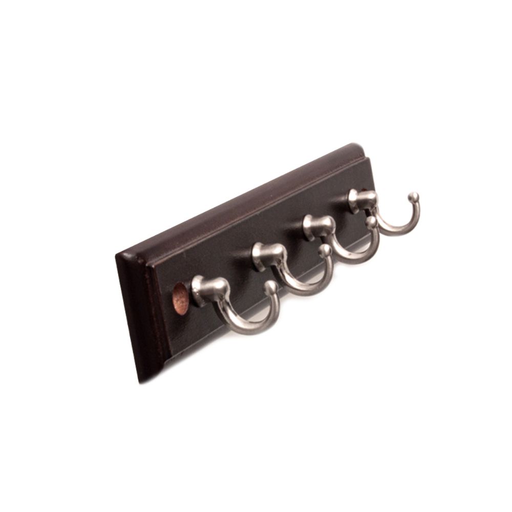 Hickory Hardware S058028-COSN-7B 4 Key Hook Rail 8 Inch Long (7 Pack) in Cocoa Wood Grain with Satin Nickel