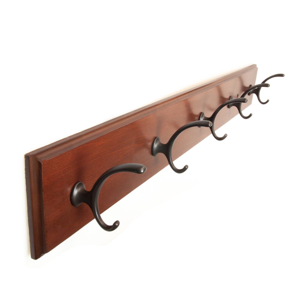 Hickory Hardware S077223-MG10B-6B Hook Rail-5, Soldier Pack in Medium Wood Grain with Oil-Rubbed Bronze