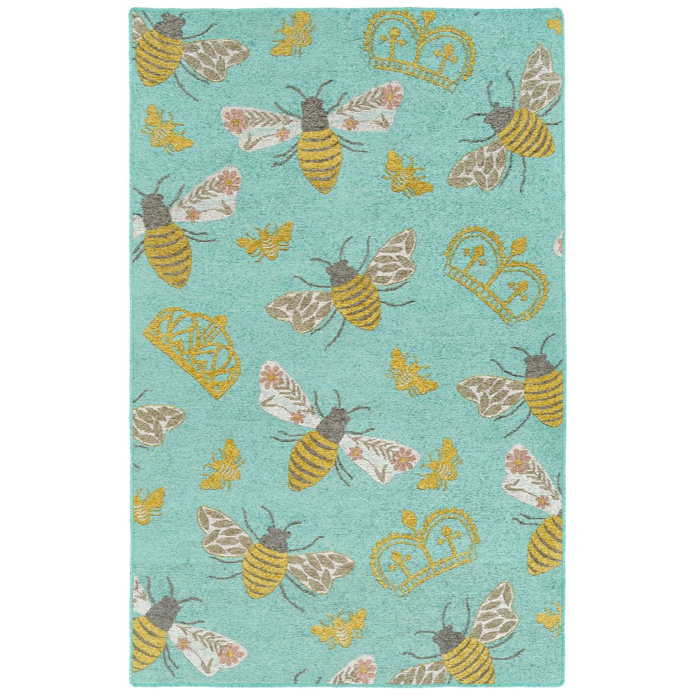 Hilary Farr by Kaleen Rugs HCC02-79-23 Critter Comforts Collection 2 ft. X 3 ft. Rectangle Indoor Rug in Light Blue
