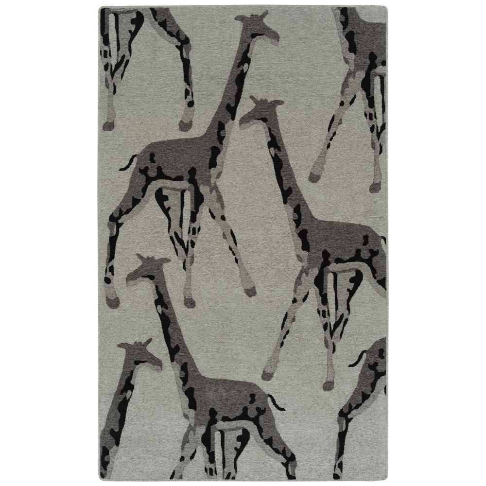 Hilary Farr by Kaleen Rugs HFA01-75-23 Forever Fauna Collection 2 ft. X 3 ft. Rectangle Indoor Rug in Grey