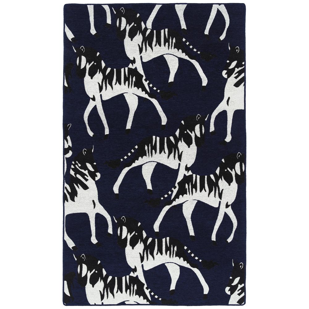 Hilary Farr by Kaleen Rugs HFA02-22-23 Forever Fauna Collection 2 ft. X 3 ft. Rectangle Indoor Rug in Navy