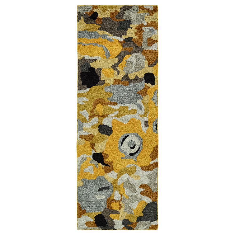 Hilary Farr by Kaleen Rugs HFL01-05-23 Flora Fantasies Collection 2 ft. X 3 ft. Rectangle Indoor/Outdoor Rug in Gold