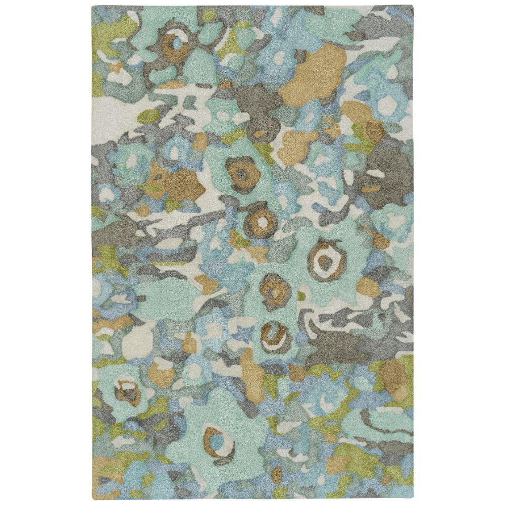 Hilary Farr by Kaleen Rugs HFL01-104-23 Flora Fantasies Collection 2 ft. X 3 ft. Rectangle Indoor/Outdoor Rug in Seafoam