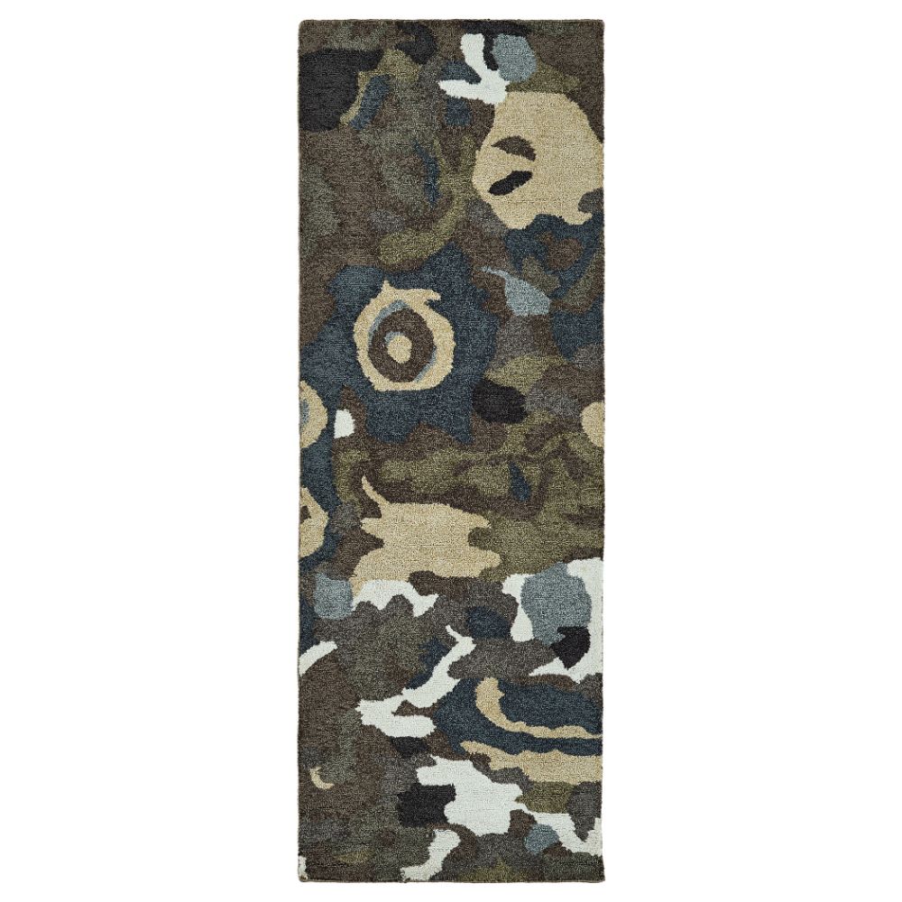 Hilary Farr by Kaleen Rugs HFL01-75-23 Flora Fantasies Collection 2 ft. X 3 ft. Rectangle Indoor/Outdoor Rug in Grey