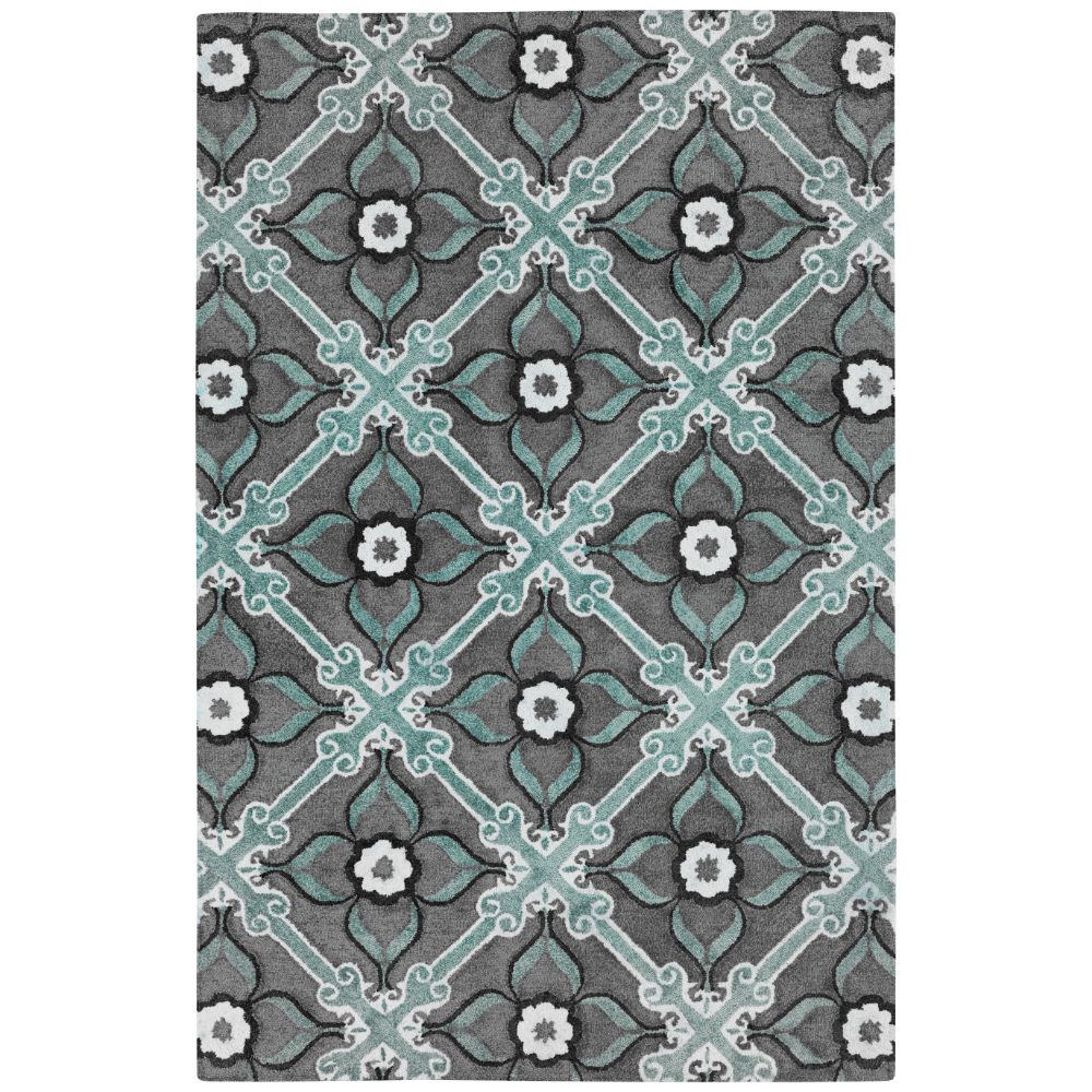Hilary Farr by Kaleen Rugs HPT01-56-23 Peranakan Tile Collection 2 ft. X 3 ft. Rectangle Indoor/Outdoor Rug in Spa