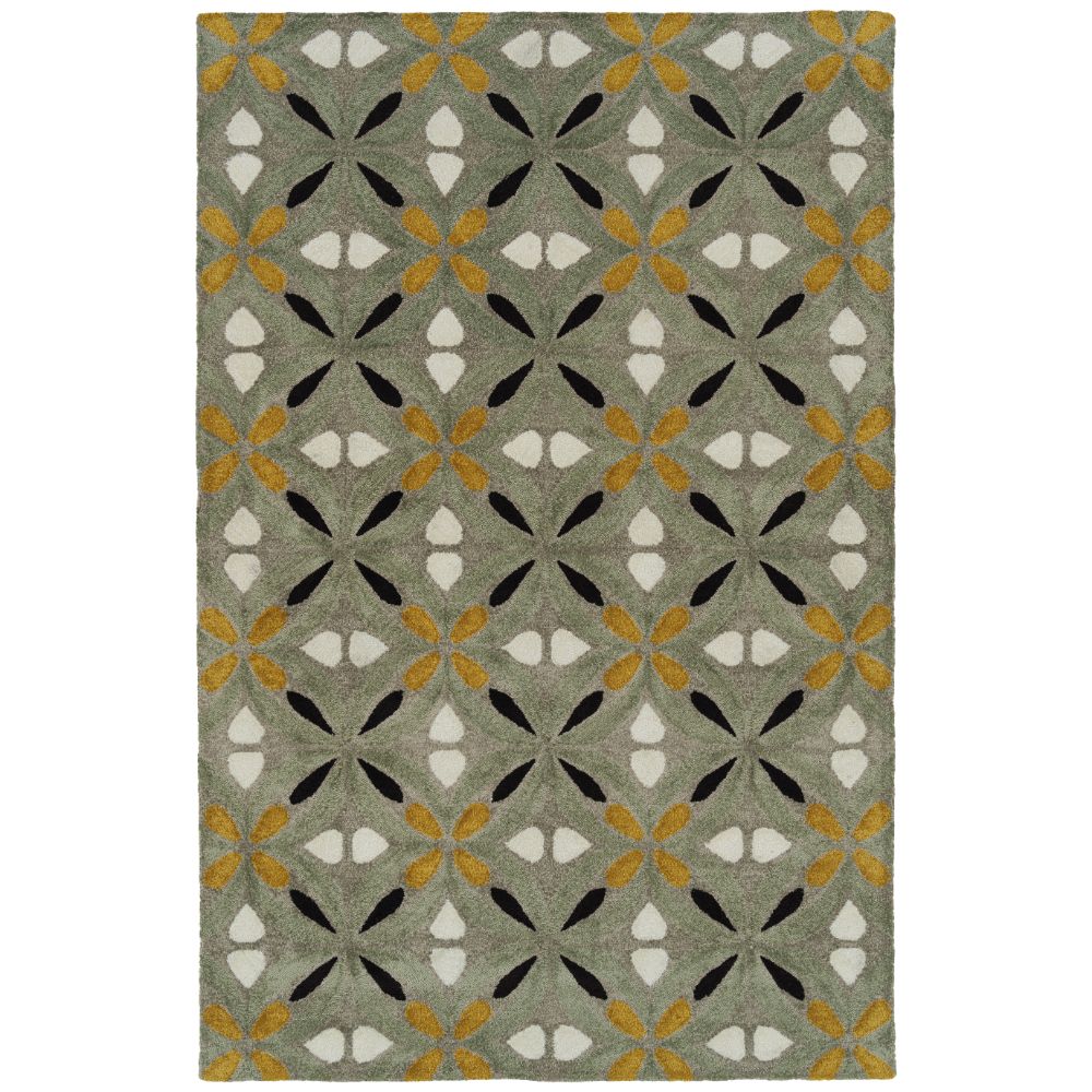 Hilary Farr by Kaleen Rugs HPT02-59-23 Peranakan Tile Collection 2 ft. X 3 ft. Rectangle Indoor/Outdoor Rug in Sage