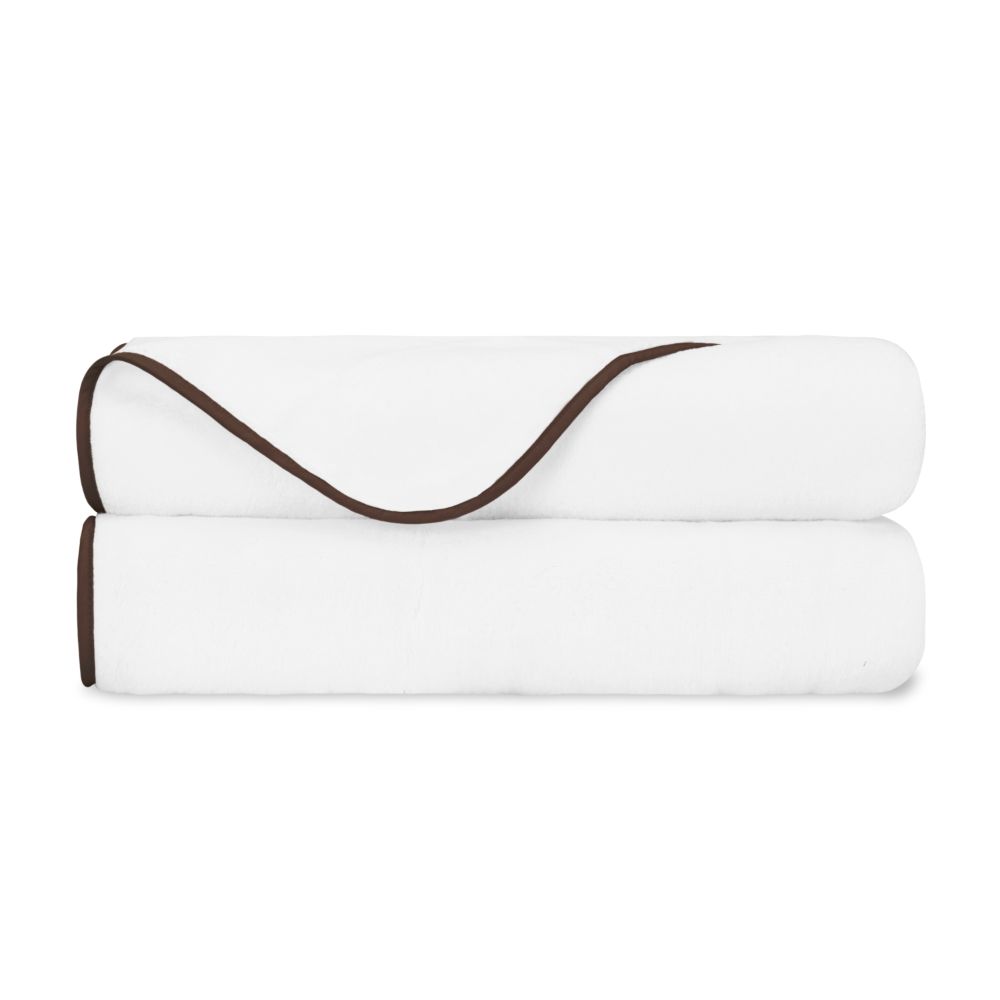 Home Treasures Linen 4051254535 Bodrum Bath Sheet in White / Chocolate