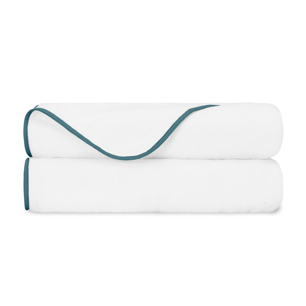 Home Treasures Linen 1456911751 Bodrum Bath Sheet in White / Teal