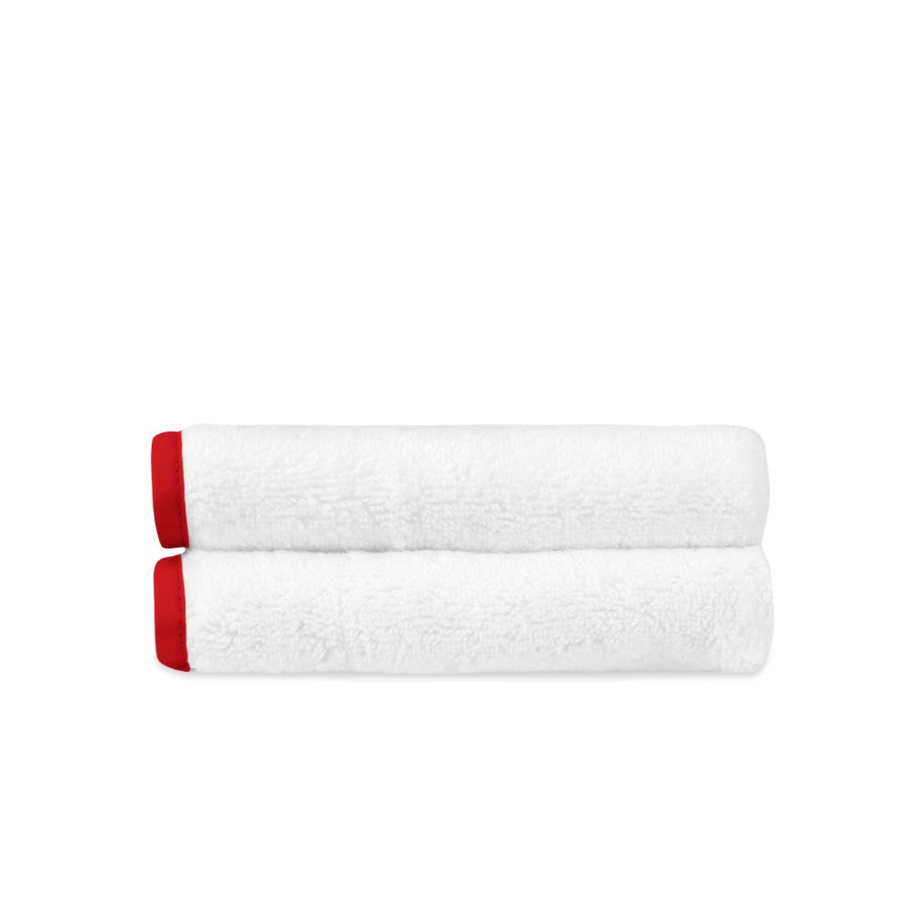 Home Treasures Linen EMANY8FACWHBR Antalya Face Towel - White / Bri Red
