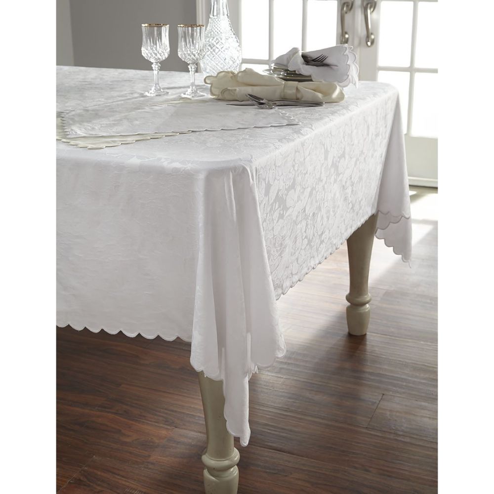 Home Treasures Linen blo-50942 Table Blooms 5" x 5" Cocktail Napkins in White (Cocktail Napkins Only) - Set of 6