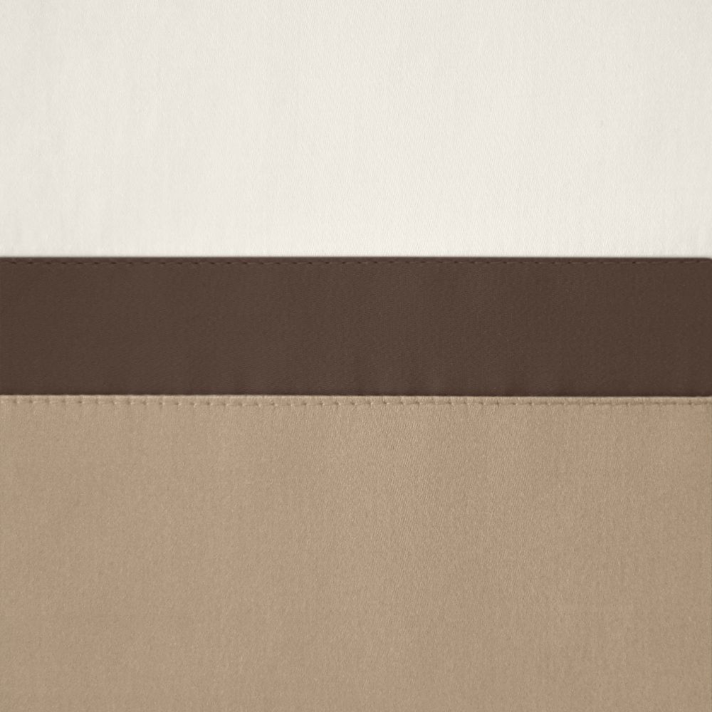 Home Treasures Linen EMBOR1CDRUICC Borders Cal King Bed Skirt - Ivory / Chocolate / Candlelight
