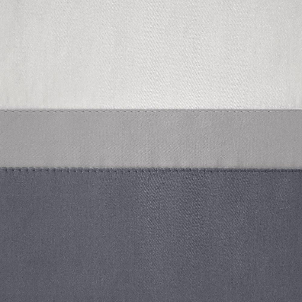 Home Treasures Linen EMBOR1CDRUPCG Borders Cal King Bed Skirt - Pebble / Chrome / Grisaglia Gray