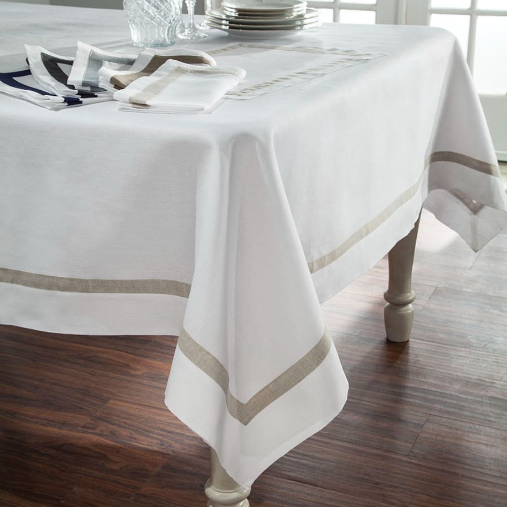 Home Treasures Linen 34024545615937 14" x 20" Fino Placemats in White / Light Natural