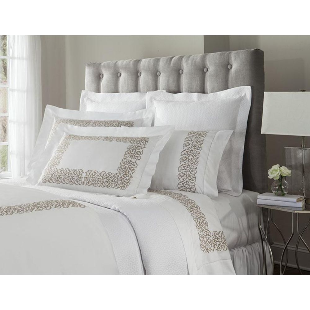 Home Treasures Linen jas-76253 Bed Jasmine Full/Double/Queen Duvet Cover in White/White (Duvet Cover Only)