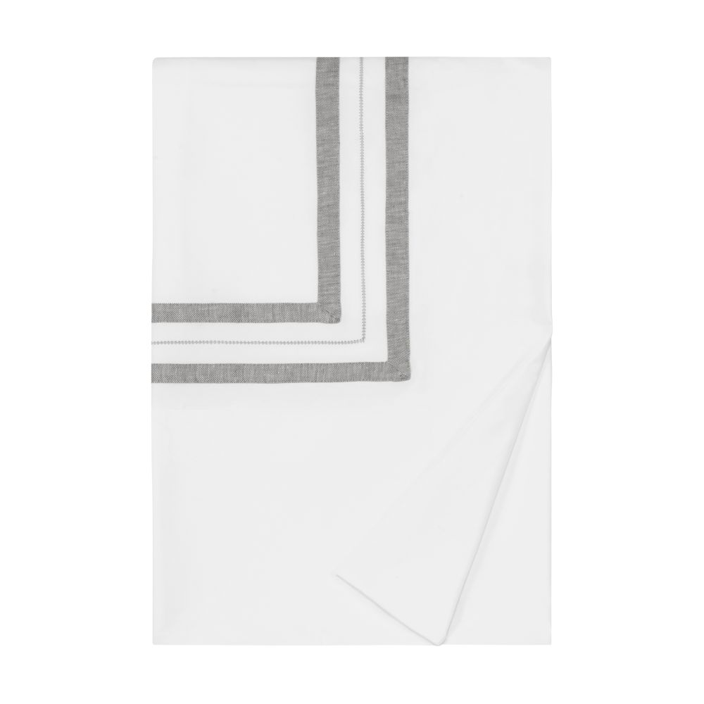 Home Treasures Linen EMMALPRL1KDVTWHCG Malibu Kg / Ck Duvet Cover - White / Cool Gray