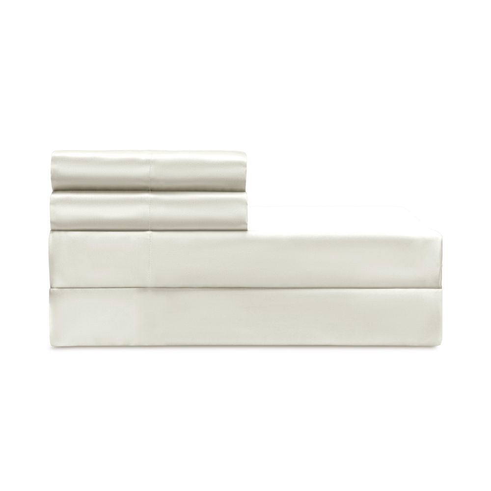 Home Treasures Linen EMMUL2KFLANW Mulberry Kg / Ck Flat Sheet - Natural White