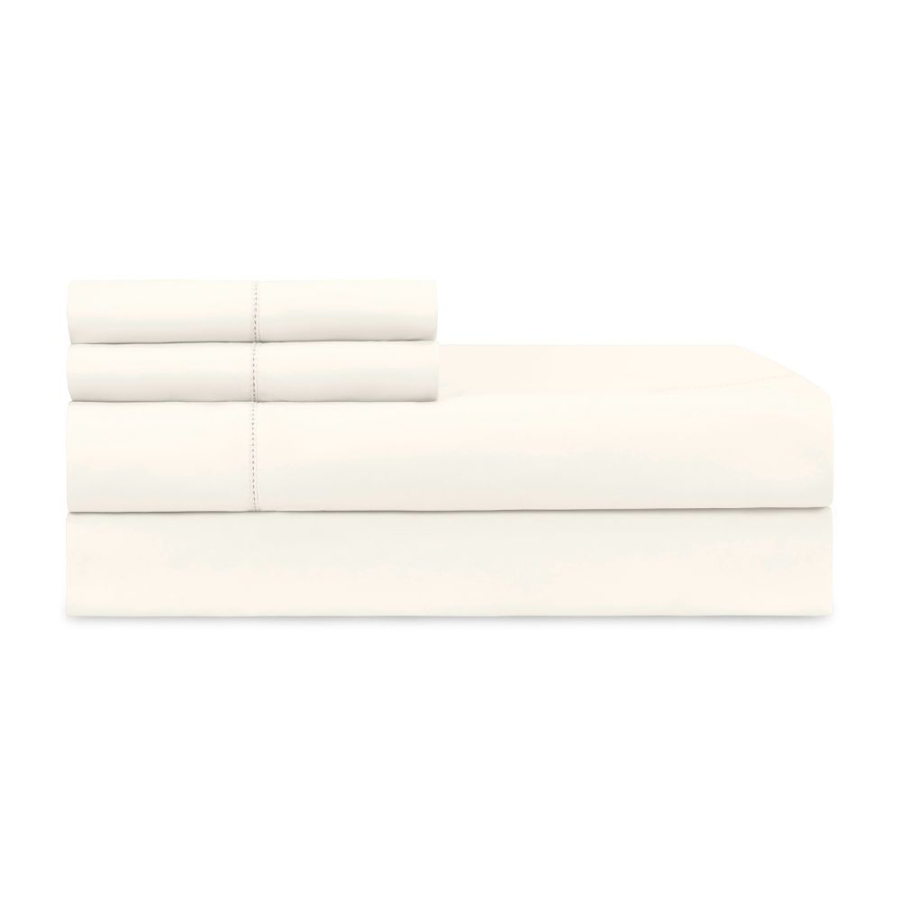 Home Treasures Linen EMPOL1CFTDIV Polycotton Cal King Fitted Sheet - Ivory