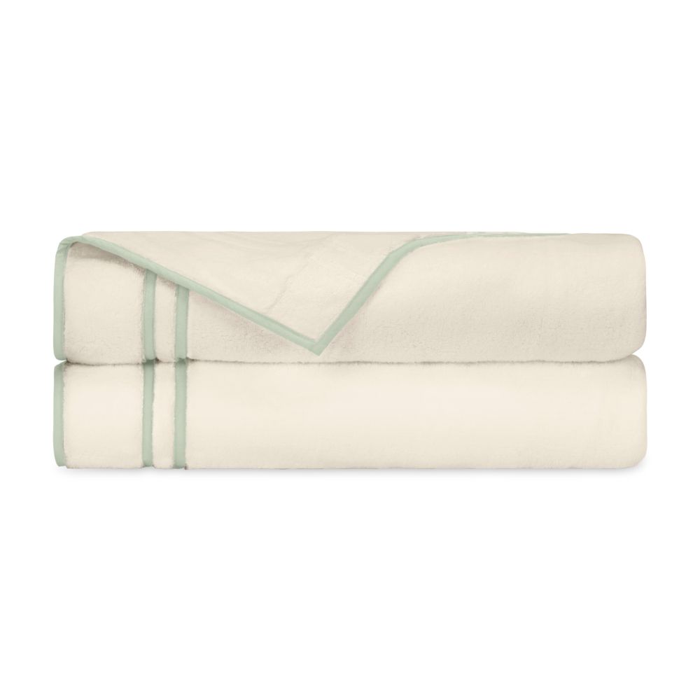 Home Treasures Linen EMRIB8HANIVEU Ribbons Hand Towel - Ivory / Eucalipto