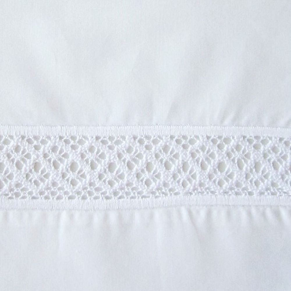 Home Treasures Linen EMVALPRL1KDRU Valencia King Bed Skirt - White