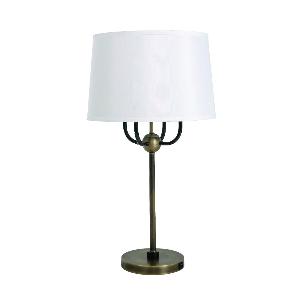 House of Troy A751-AB/HB Alpine 4 Light Cluster Antique Brass/hammered Bronze Accent Table Lamp