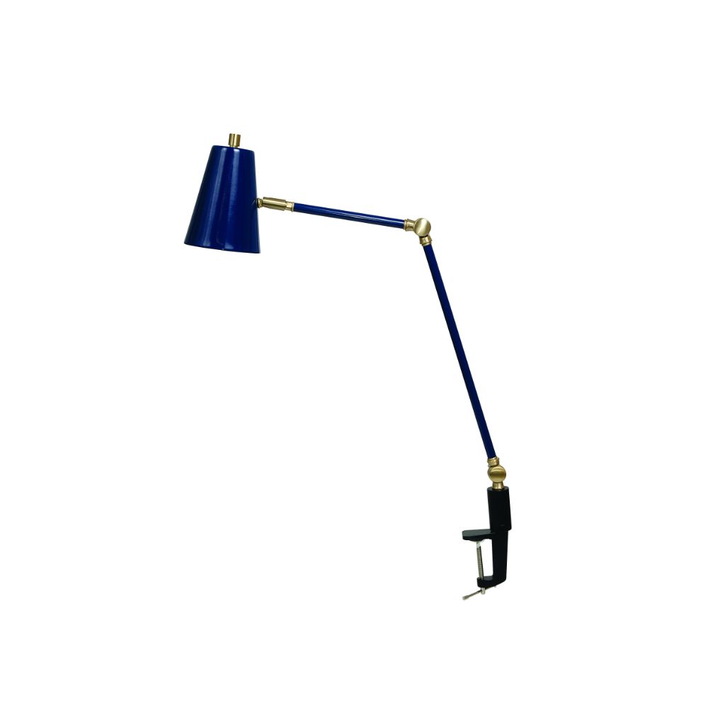 House of Troy AR403-NB/SB Aria  Clip On Table Lamp Spot Light Navy Blue/satin Brass