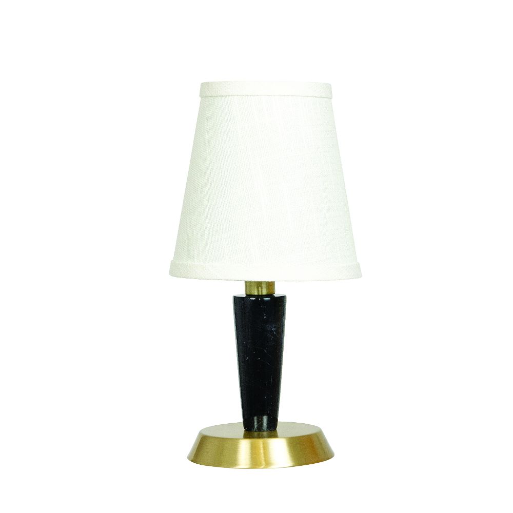 House of Troy B206-SB Bryson  Mini Black Tapered Marble Column Satin Brass Accent Lamp