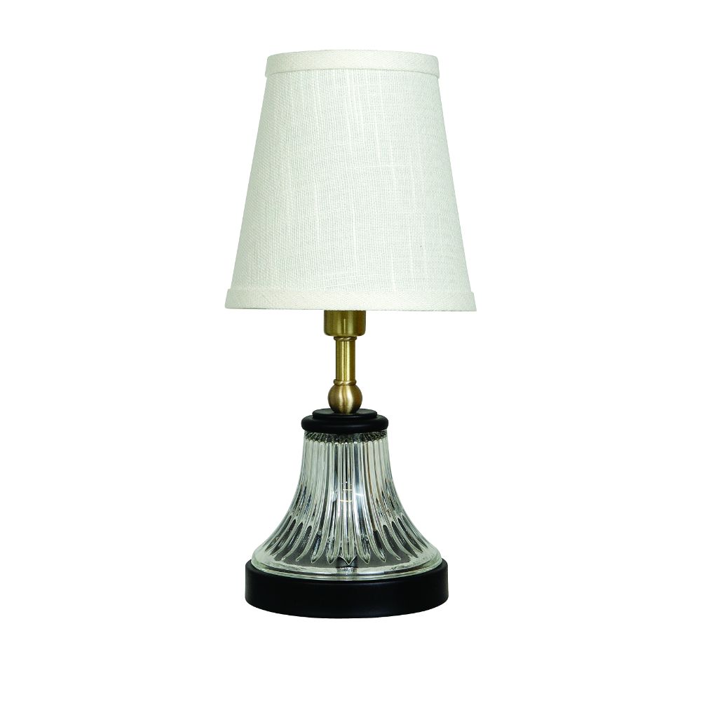 House of Troy B207-BLK/SB Bryson  Mini Glass Black And Satin Brass Accent Lamp