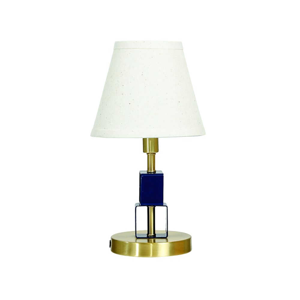 House of Troy B208-SB/NB Bryson  Mini Satin Brass And Navy Blue Accent Lamp