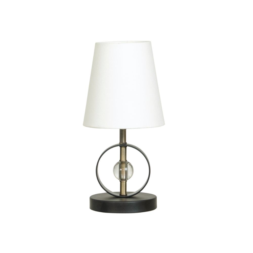 House of Troy B210-BLK/AB Bryson  Mini 4" Ring And Crystal Black/antique Brass Accent Lamp