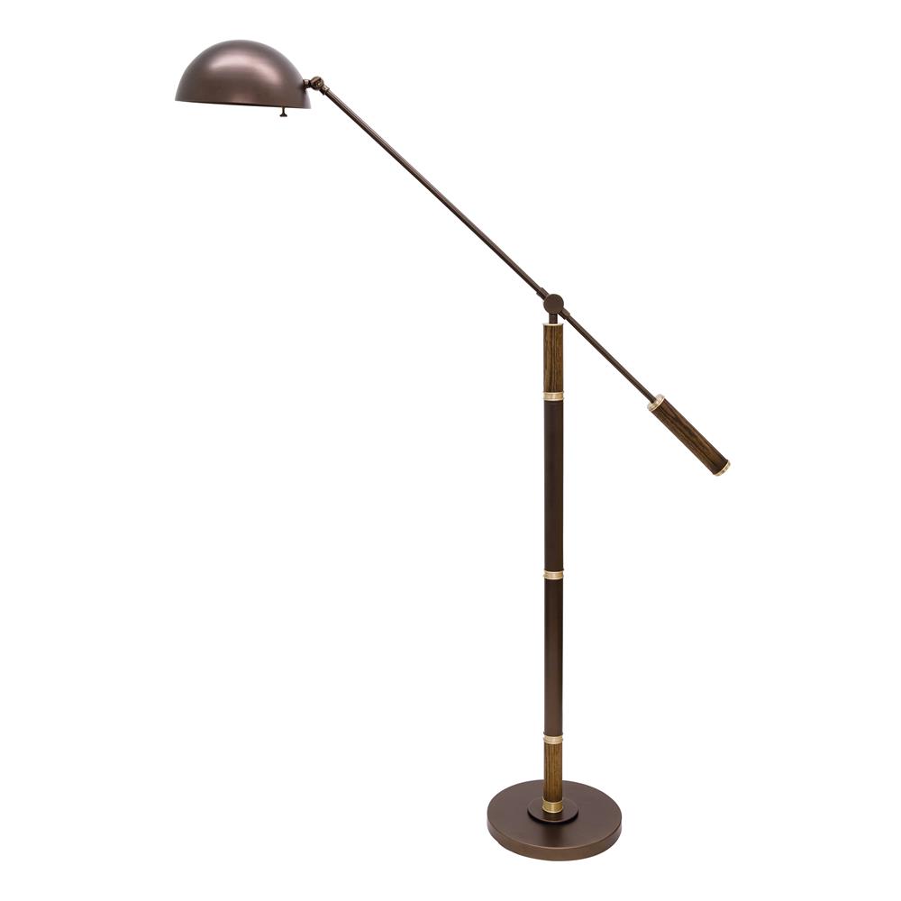 House of Troy BA701-CHB Barton Adjustable Counter balance Floor Lamp in Chestnut Bronze with Satin Brass