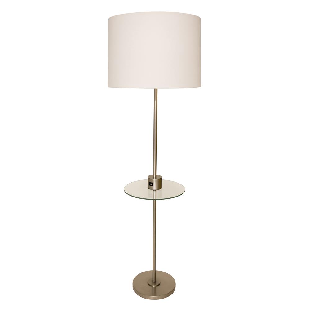 House of Troy BR102-SN Brandon Floor Lamp with USB Port in Satin Nickel