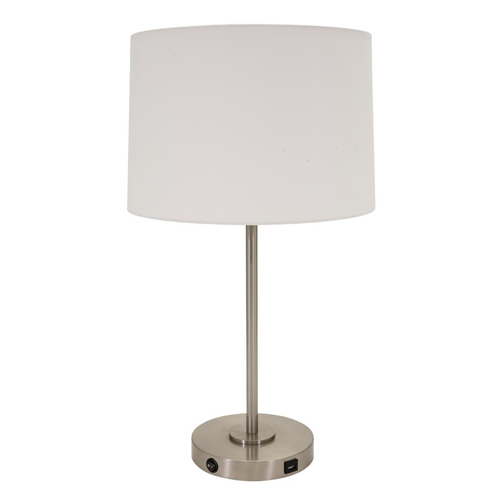 House of Troy BR150-SN Brandon Table Lamp with USB Port in Satin Nickel