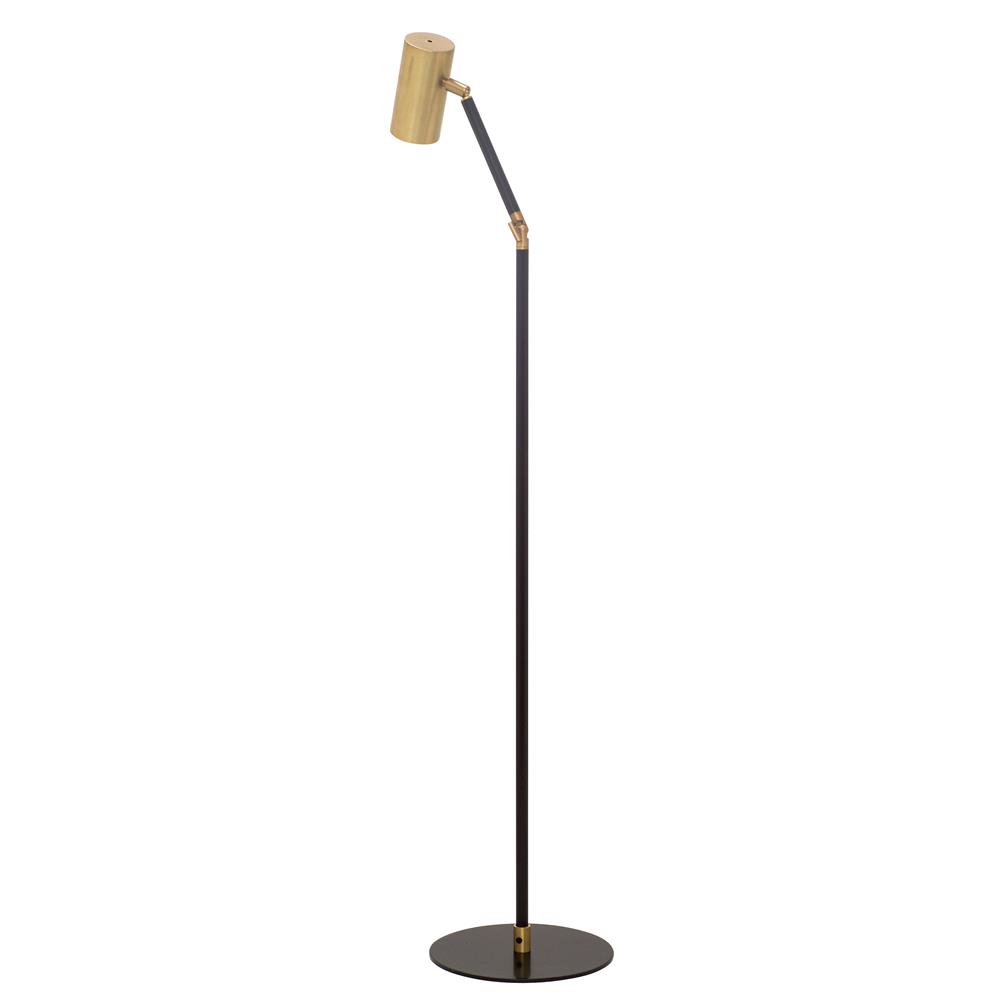 House of Troy C300-WB/BLK Cavendish LED Task Floor Lamp in Weathered Brass and Black