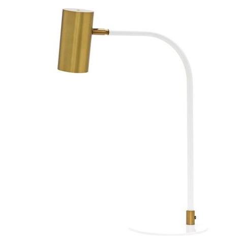 House of Troy C350-WB/WT Cavendish LED Wall Table Lamp in Weathered Brass and White