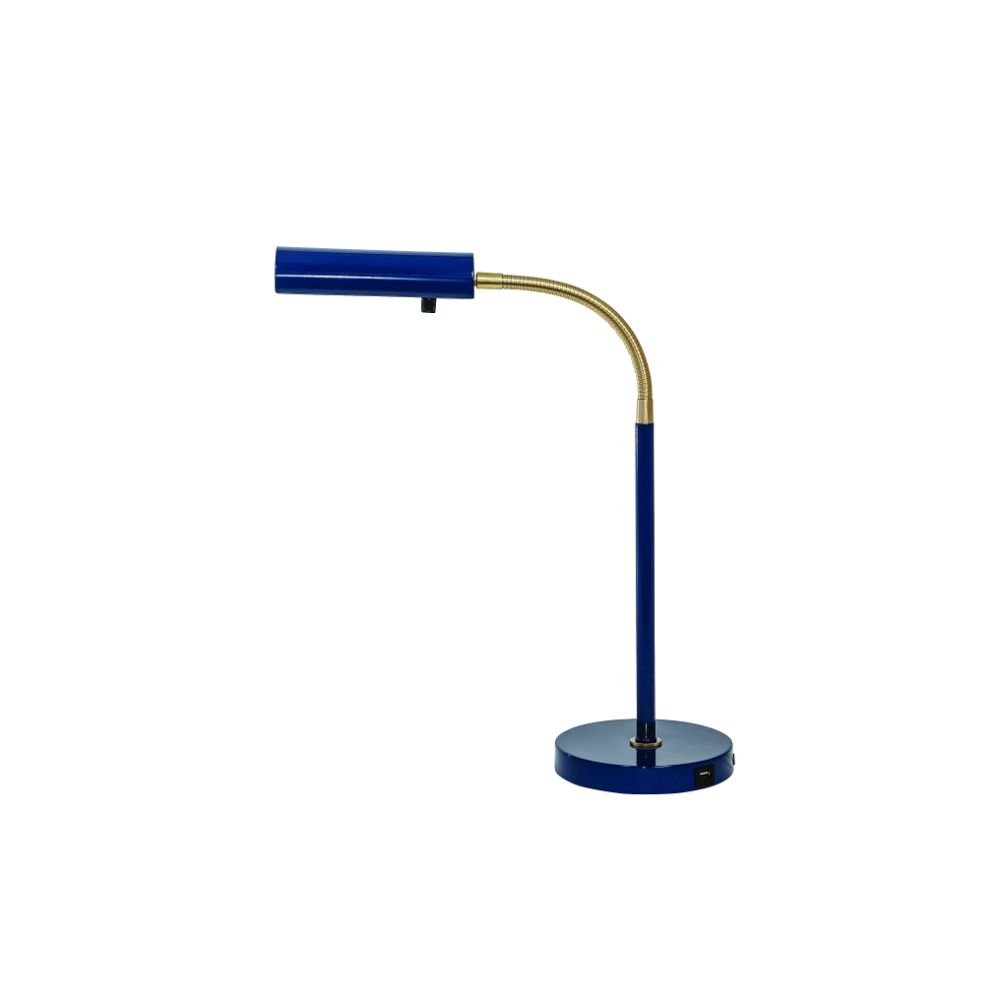 House of Troy FN150-NB/SB Fusion  Flex Task Table  Lamp Navy Blue/satin Brass With Usb Port