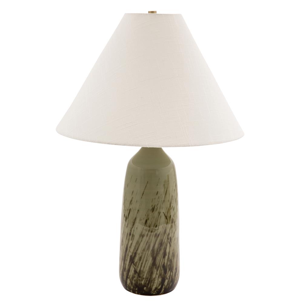 House of Troy GS100-GM Scatchard 25" Stoneware Table Lamp in Green Matte