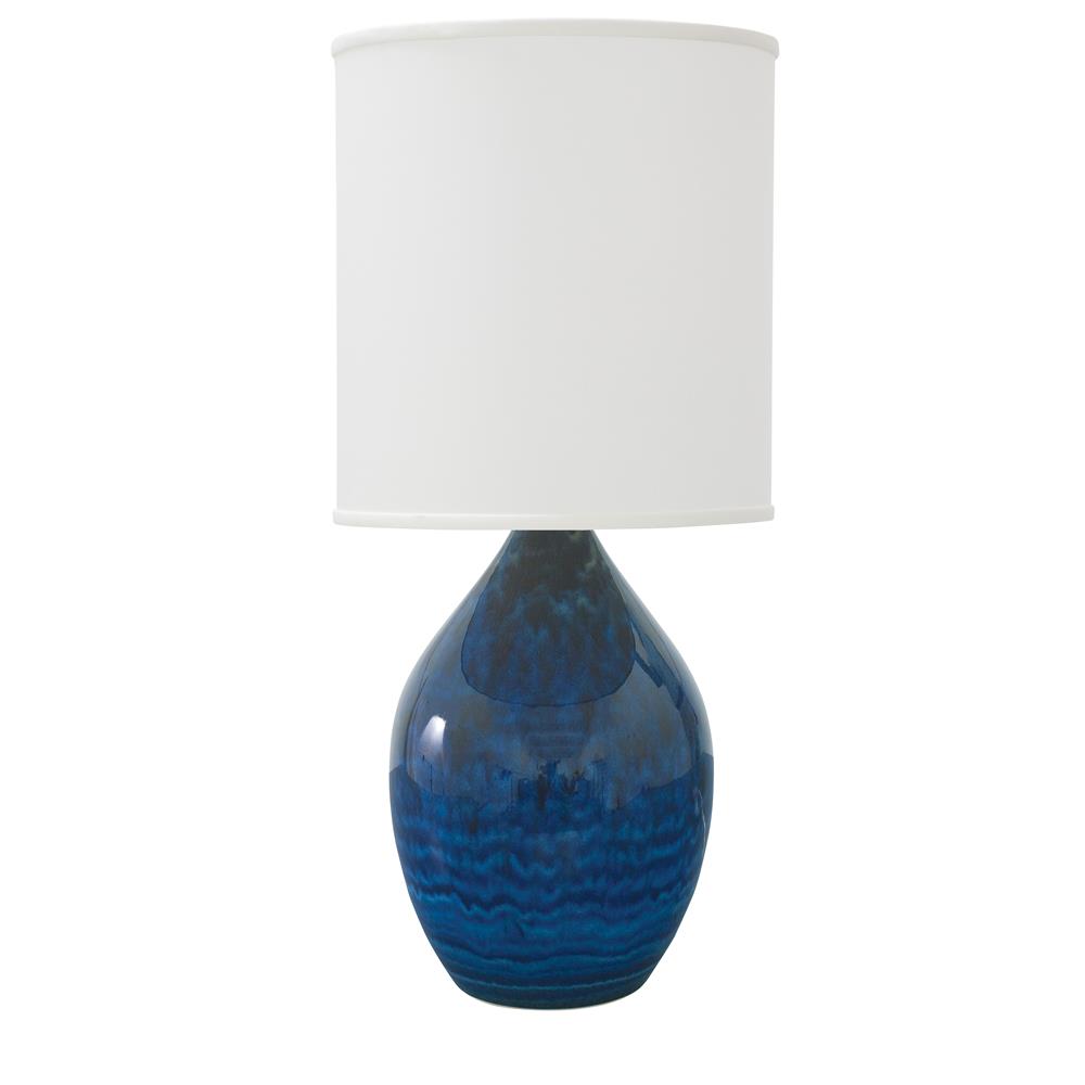 House of Troy GS201-MID Scatchard 20.5" Stoneware Table Lamp in Midnight Blue