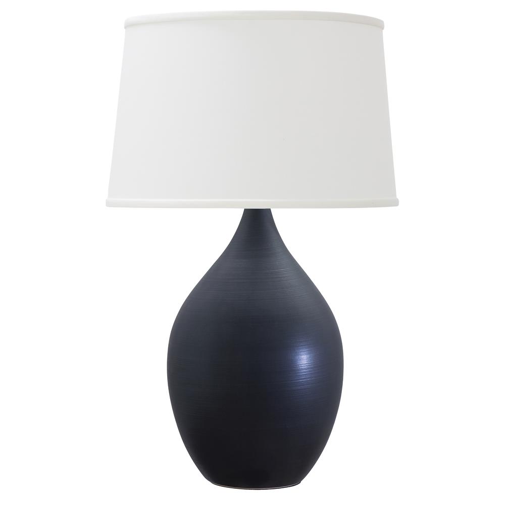 House of Troy GS202-SBG Scatchard 18.5" Stoneware Table Lamp in Scored Blue Gloss