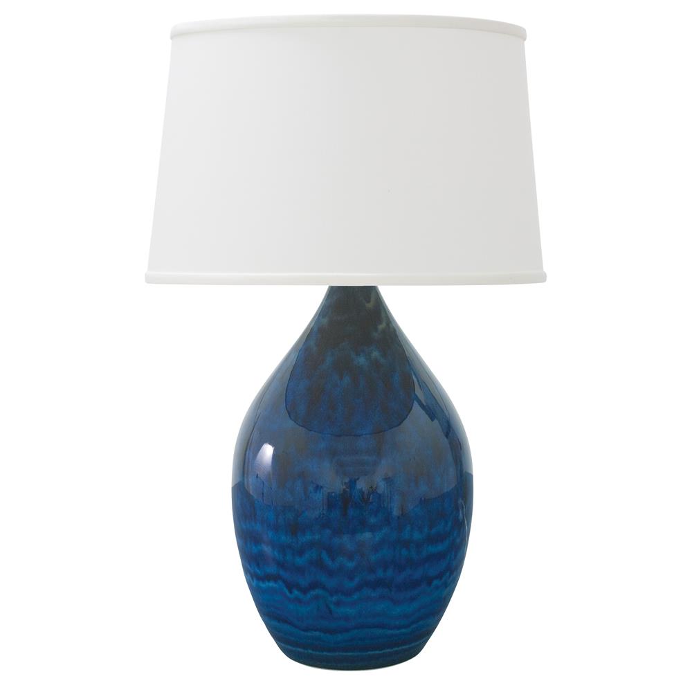 House of Troy GS202-MID Scatchard 18.5" Stoneware Table Lamp in Midnight Blue