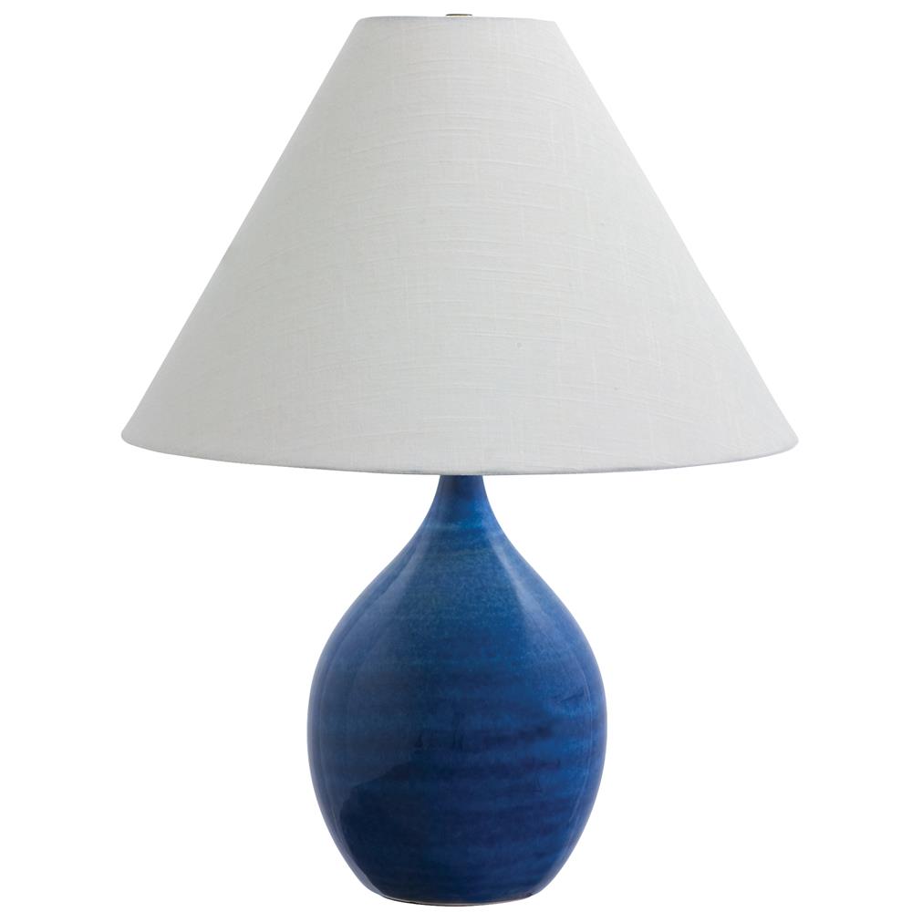 House of Troy GS300-SBG Scatchard 22.5" Stoneware Table Lamp in Scored Blue Gloss