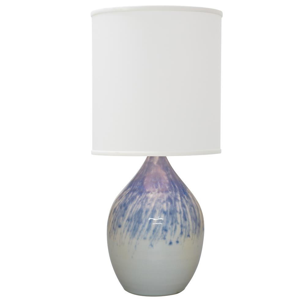 House of Troy GS401-SBG Scatchard 30" Stoneware Table Lamp in Scored Blue Gloss