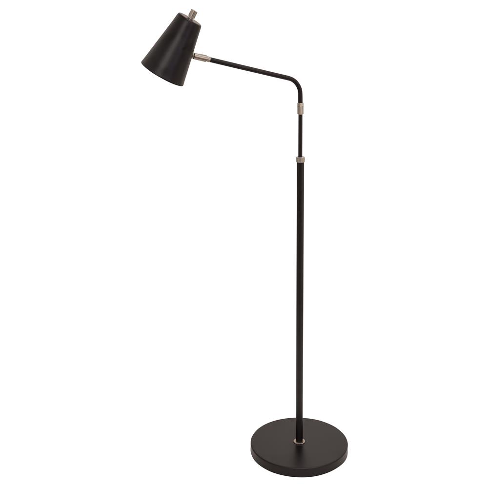 House of Troy K100-BLK Kirby LED adjustable floor lamp in black with satin nickel accents
