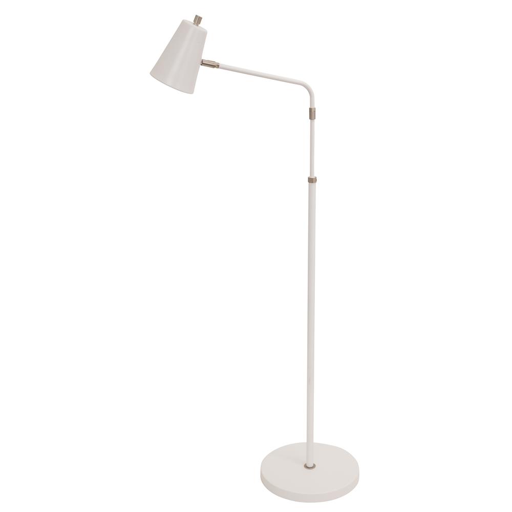House of Troy K100-WT Kirby LED adjustable floor lamp in white with satin nickel accents