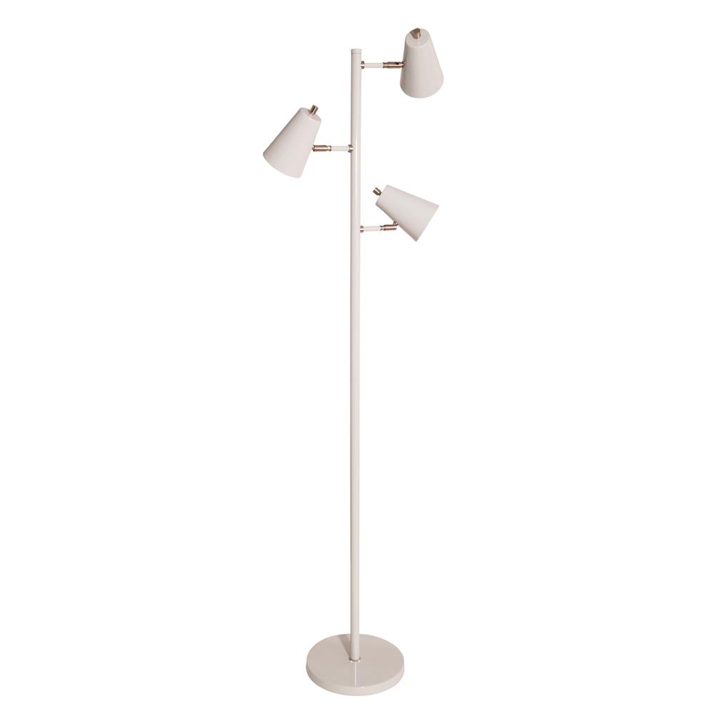 House of Troy K130-GR Kirby LED three light floor lamp in gray with satin nickel accents