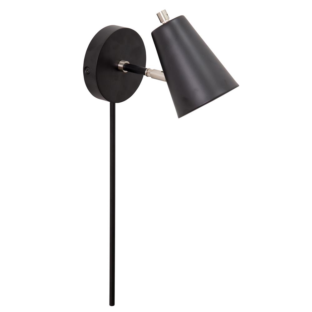 House of Troy K175-BLK Kirby LED wall lamp in black with satin nickel accents